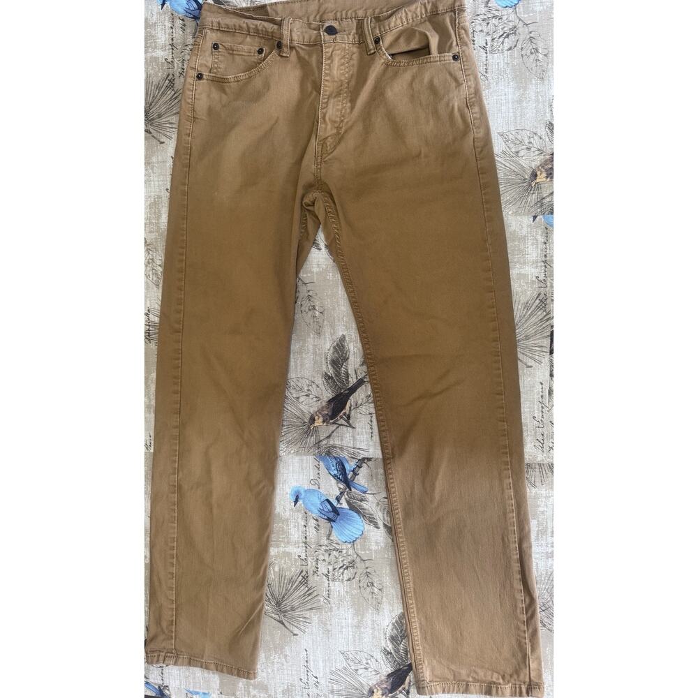 Levis Jeans Men 33x32 Brown Denim Pant 505 Straight Leg